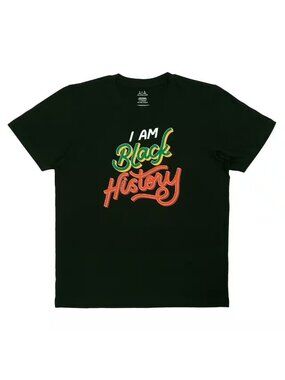 I Am Black History T Shirt NWT Unisex M Black Cotton Graphic Tee Afrocentric